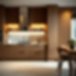 Sleek kitchen cabinet showcasing invisible handle integration