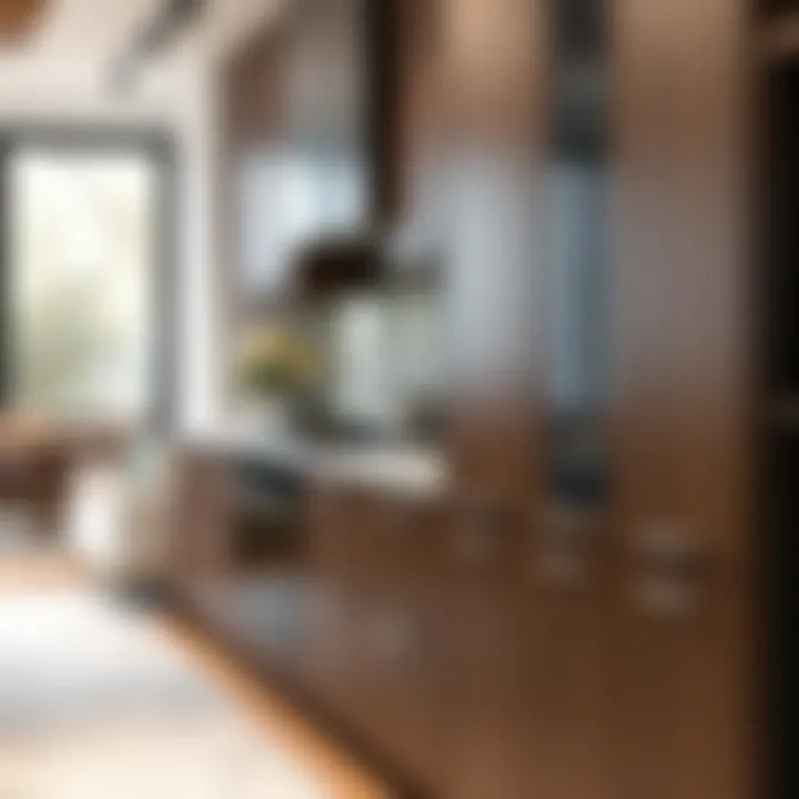 Modern Cabinetry with Invisible Handle Installation Modern cabinetry installation featuring seamless handle solutions