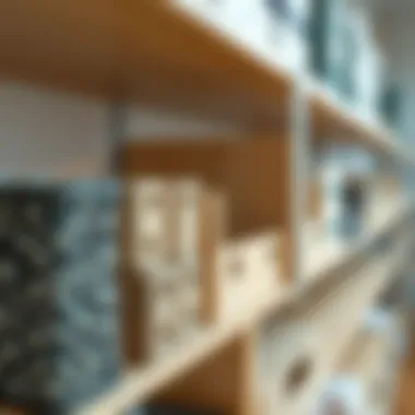 A close-up view of different materials used in creating shelf organizers