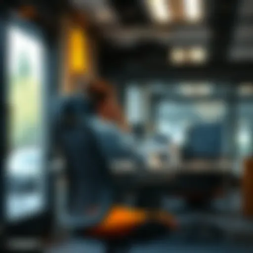 Ergonomic workstation showcasing adjustable armrests