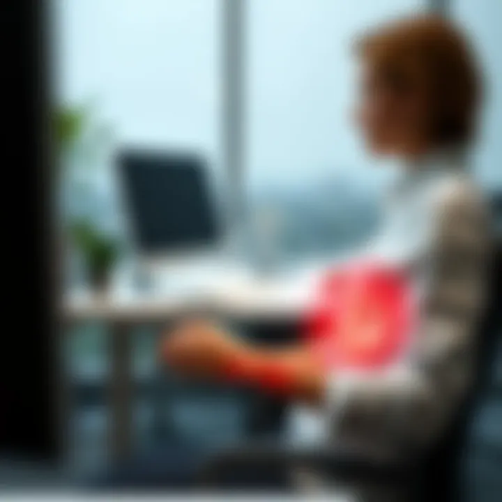 Impact of Poor Armrest Support on Health Illustration depicting musculoskeletal issues due to improper armrests