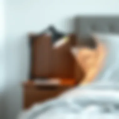 Stylish Bedside Table with Protector Stylish bedside table setup with a protector integrated