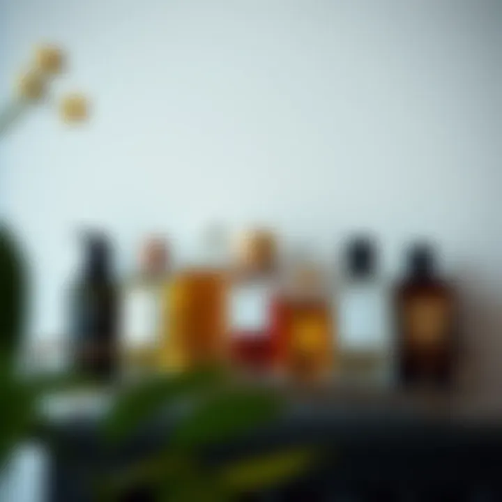 Artistic Arrangement of Fragrances on Decorative Rack Artistic arrangement of fragrances on a decorative cologne rack