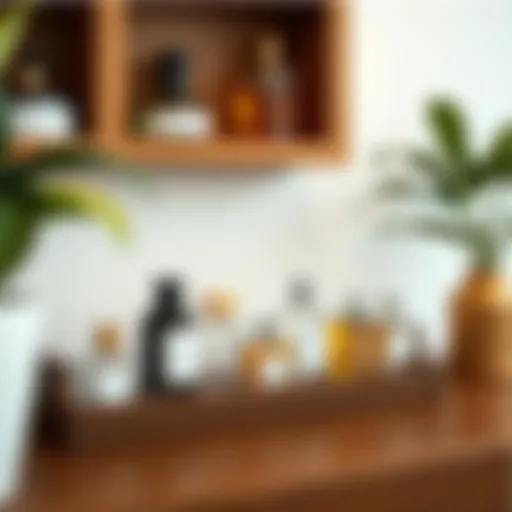 Elegant Wooden Cologne Rack Elegant wooden cologne rack showcasing fragrances