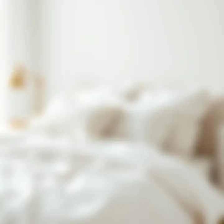 Textural Elegance in White Linens Elegant arrangement of white bed linens showcasing texture and simplicity