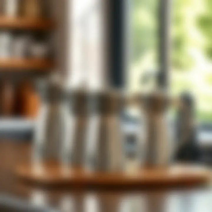 Various designs of stainless steel frothing pitchers