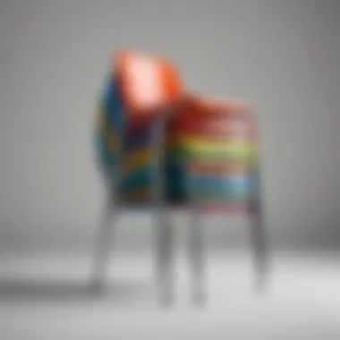 A vibrant selection of stacking chairs showcasing various colors and materials