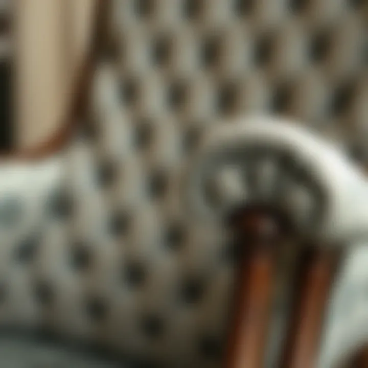 Intricate Upholstery Details Close-up of intricate upholstery details on rocking chair