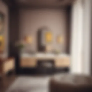 Stylish vanity room with unique furniture pieces