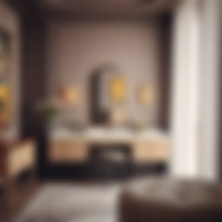 Stylish vanity room with unique furniture pieces