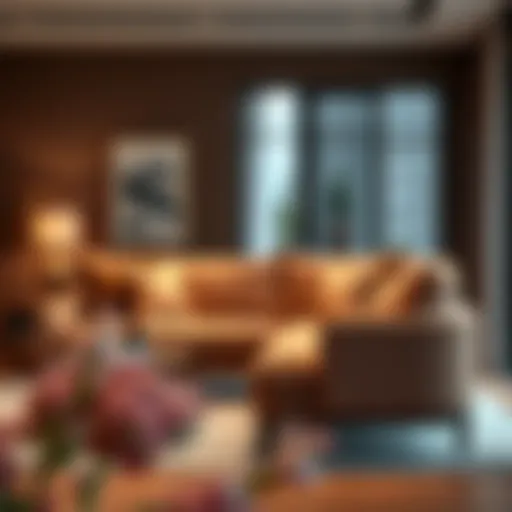 Elegance in Modern Living A contemporary long chair sofa with elegant upholstery in a modern living room setting