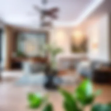 Stylish living space showcasing white wire chairs