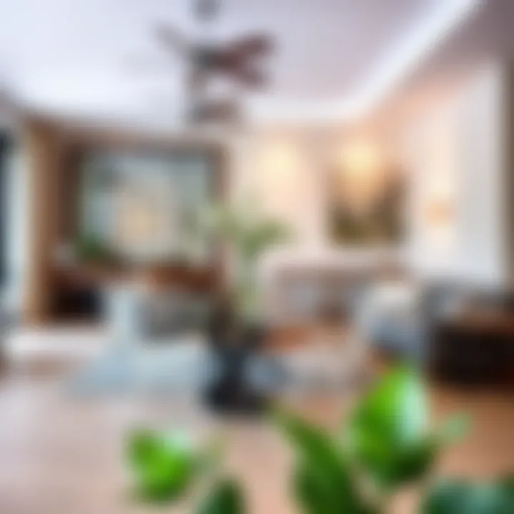 Stylish living space showcasing white wire chairs