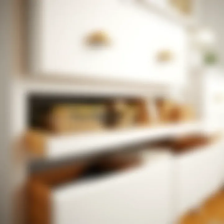 Practical Organization in a White Dresser Practical organization within a white dresser's drawers