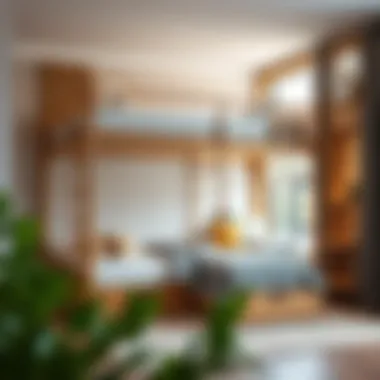 Elegant three-level bunk bed design showcasing modern aesthetics