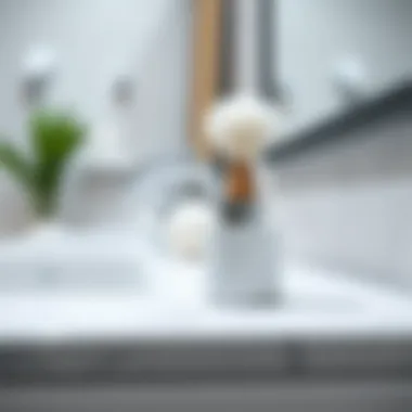 Trendy bathroom accessories with brush holder