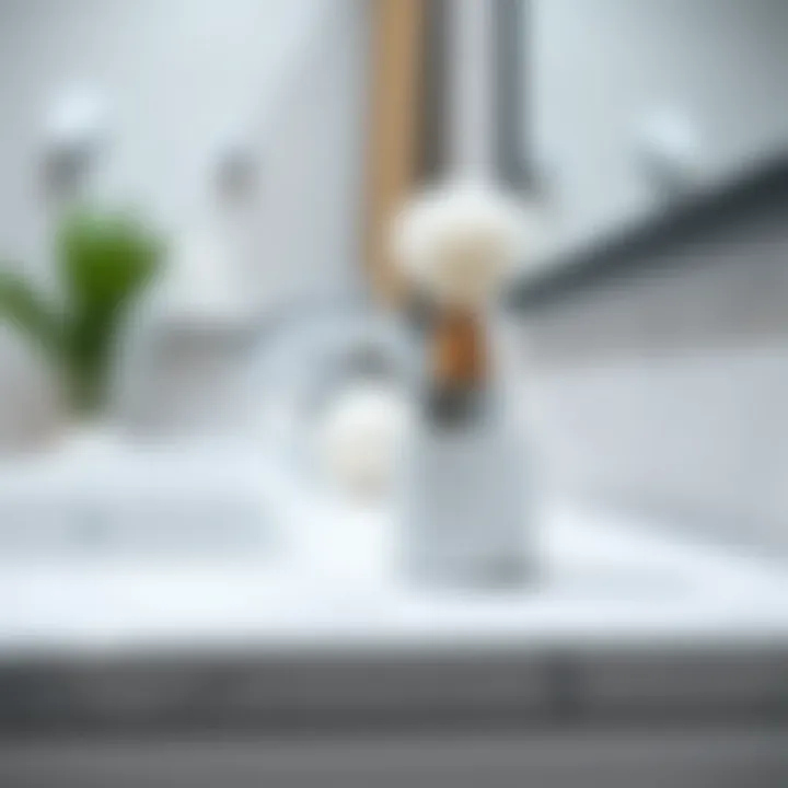 Trendy bathroom accessories with brush holder