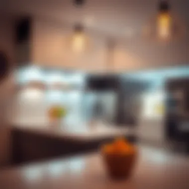 Sleek under cabinet lighting fixtures illuminating a modern kitchen