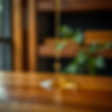 Highlighting the Effect of Mineral Oil on Wood Close-up of mineral oil droplets on wood surface