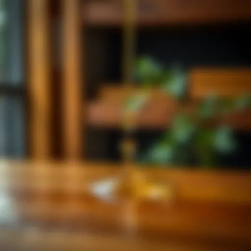 Highlighting the Effect of Mineral Oil on Wood Close-up of mineral oil droplets on wood surface