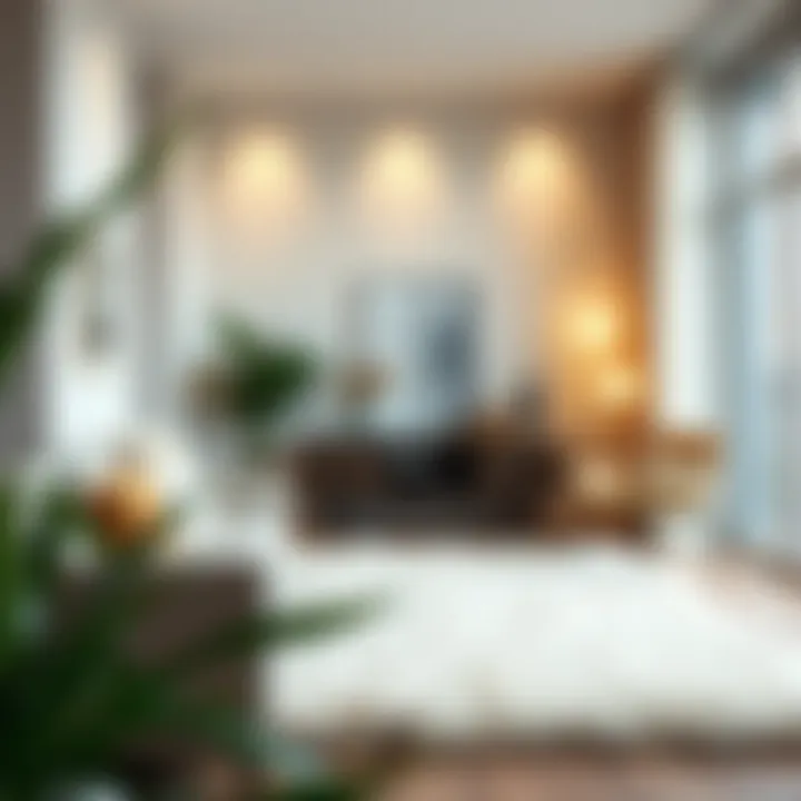 Shaggy Sheepskin Rug in Modern Interior Stylish sheepskin rug added to a modern interior design