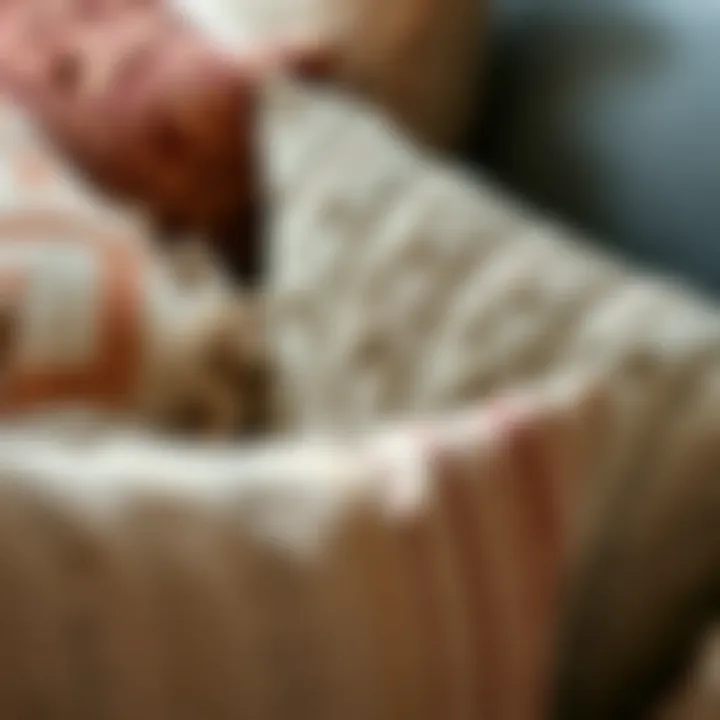 Textural Diversity in Cushion Covers Close-up showcasing various textures of cushion covers