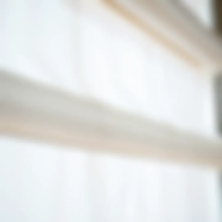 Close-up of White Cotton Roman Shades Texture Close-up of white cotton Roman shades texture