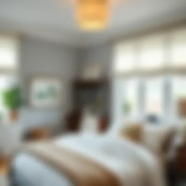 Cozy Bedroom Adorned with White Cotton Roman Shades Cozy bedroom adorned with white cotton Roman shades