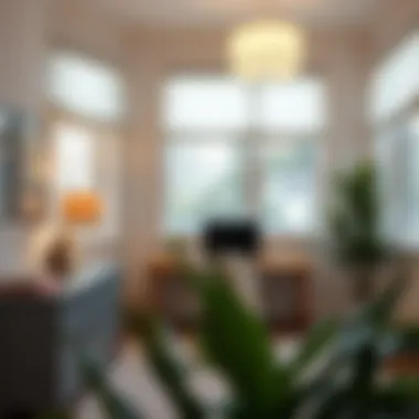 Stylish Office Space Featuring White Cotton Roman Shades Stylish office space featuring white cotton Roman shades