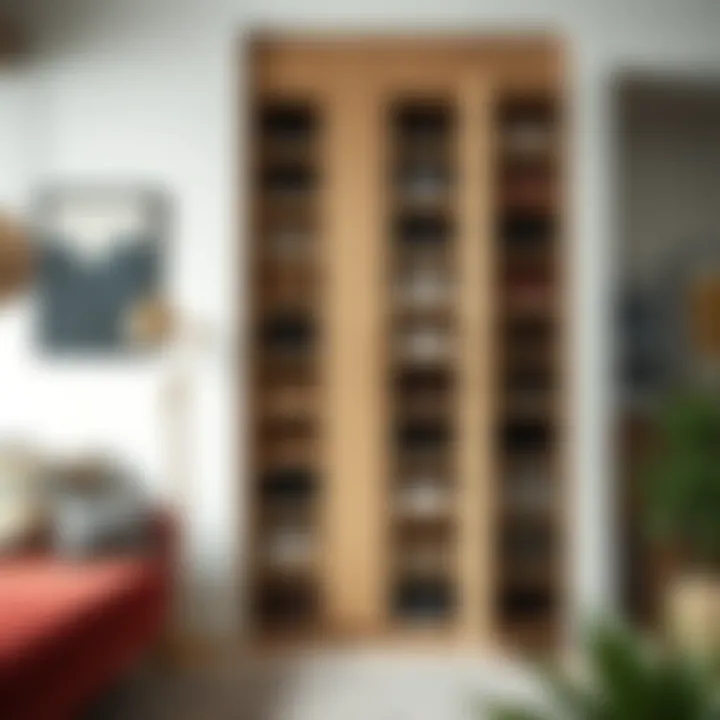 Vertical Storage: Utilizing Walls for Shoe Organization Innovative vertical shoe storage design maximizing wall space