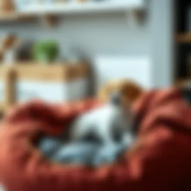 Comfortable interior of a dog bean bag with removable cover