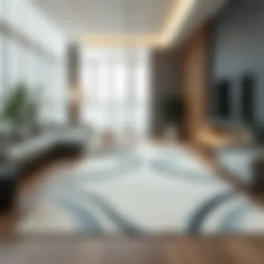 Stylish waterproof vinyl rug in a modern living room setting