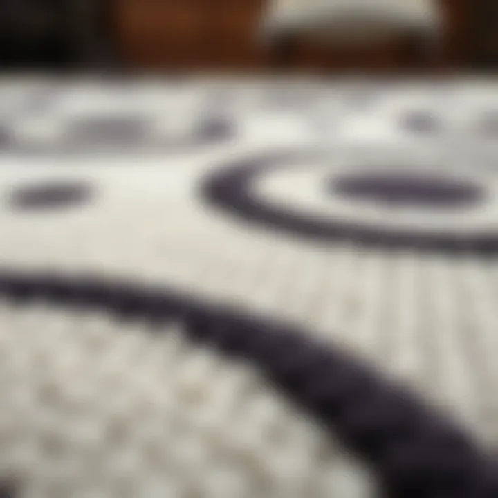 Close-up of the texture and pattern of a waterproof vinyl rug