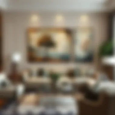 Stylish wall art displayed in an elegant living room