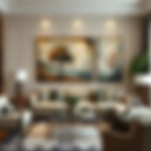 Elegant Living Room Wall Art Stylish wall art displayed in an elegant living room