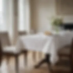 Elegant white table cover enhancing a dining setting