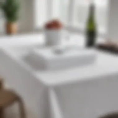 Different materials used for white table covers