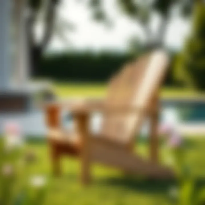 Serenity of an XL Adirondack Chair Elegant XL Adirondack chair in a serene outdoor setting